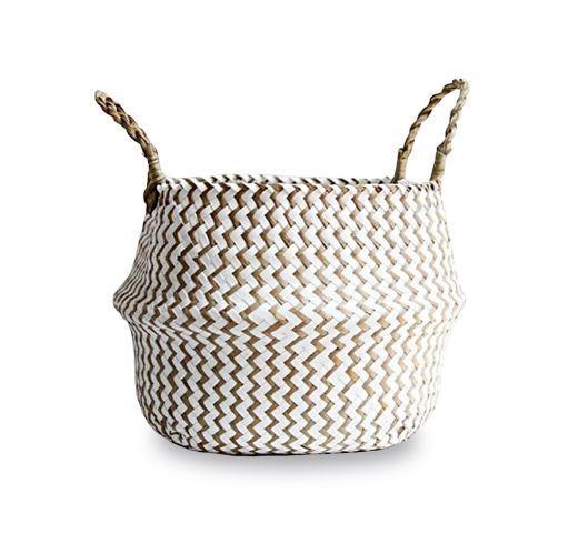 Panier à Linge Jonc de Mer Blanc