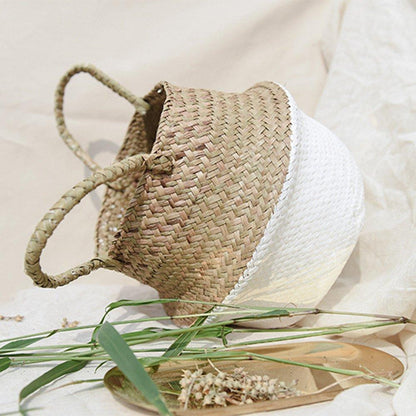 Panier à Linge Jonc de Mer Blanc Naturel