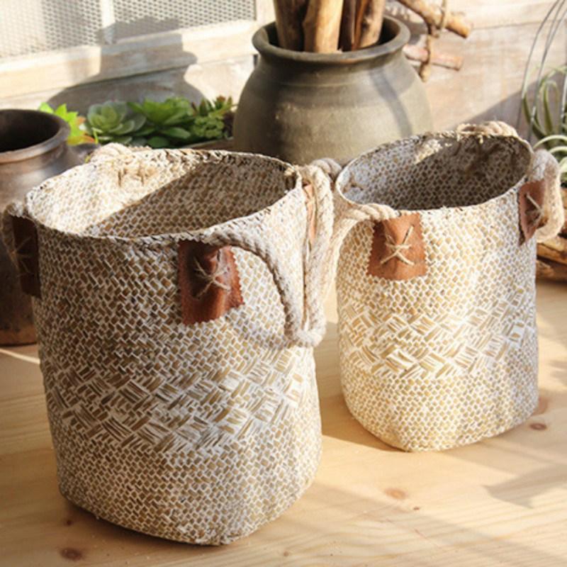Panier à Linge Jonc de Mer Crème Tradition