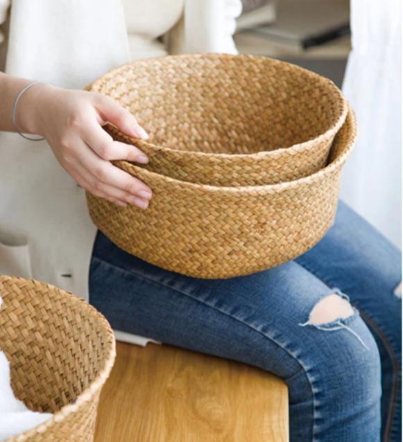 Panier à Linge Jonc de Mer Fait Main