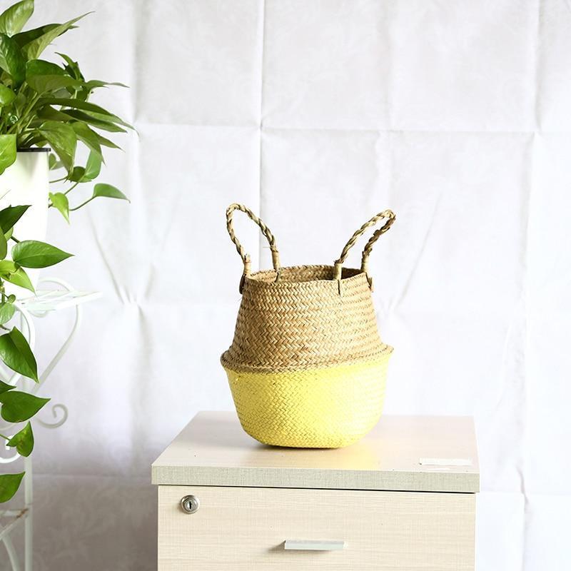 Panier à Linge Jonc de Mer Jaune