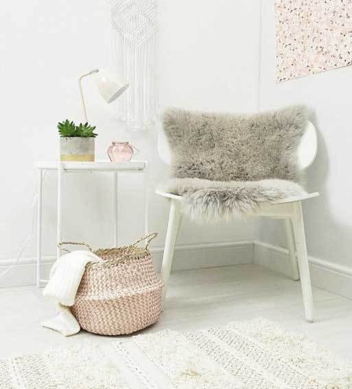 Panier à Linge Jonc de Mer Rose Pastel Rayé