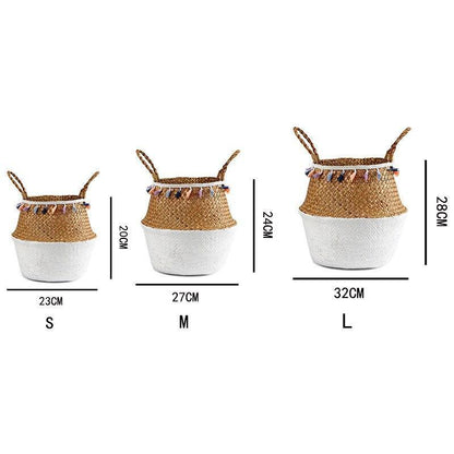panier à linge Jonc de Mer blanc dimensions