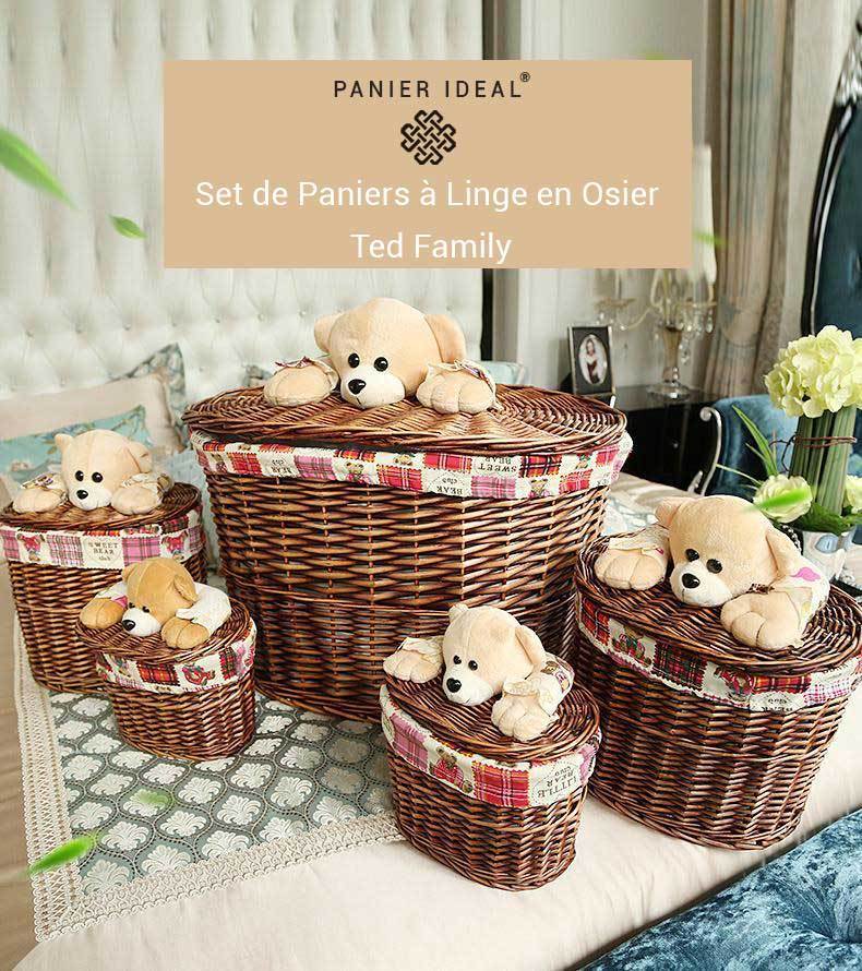 Panier à Linge Ovale en Osier Ted