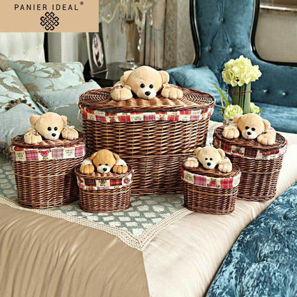 set de Paniers à Linge Ovale en Osier