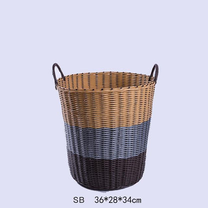 Panier à Linge Plastique Imitation Osier
