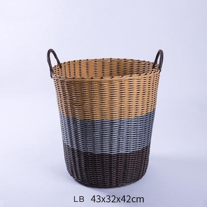 Tres grande taille Panier à Linge Plastique tressé 3 couleurs