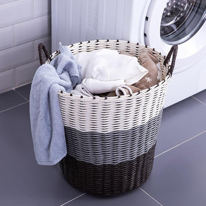 Panier à Linge Plastique Tressé 3 Couleurs