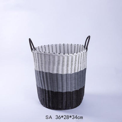 Panier à Linge Plastique Tressé 3 Couleurs