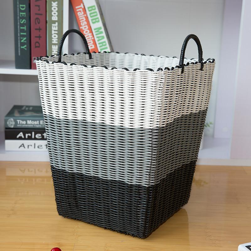Panier à Linge Plastique Tressé Trio de Couleur
