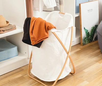 Panier à Linge Pliable Blanc Mjlonïr