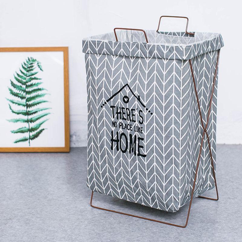 Panier à Linge Pliable Gris Design