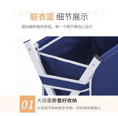 Panier à Linge Pliable Textile Bleu