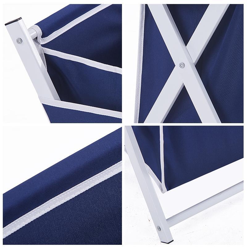 Panier à Linge Pliable Textile Bleu