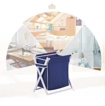 Panier à Linge Pliable Textile Bleu