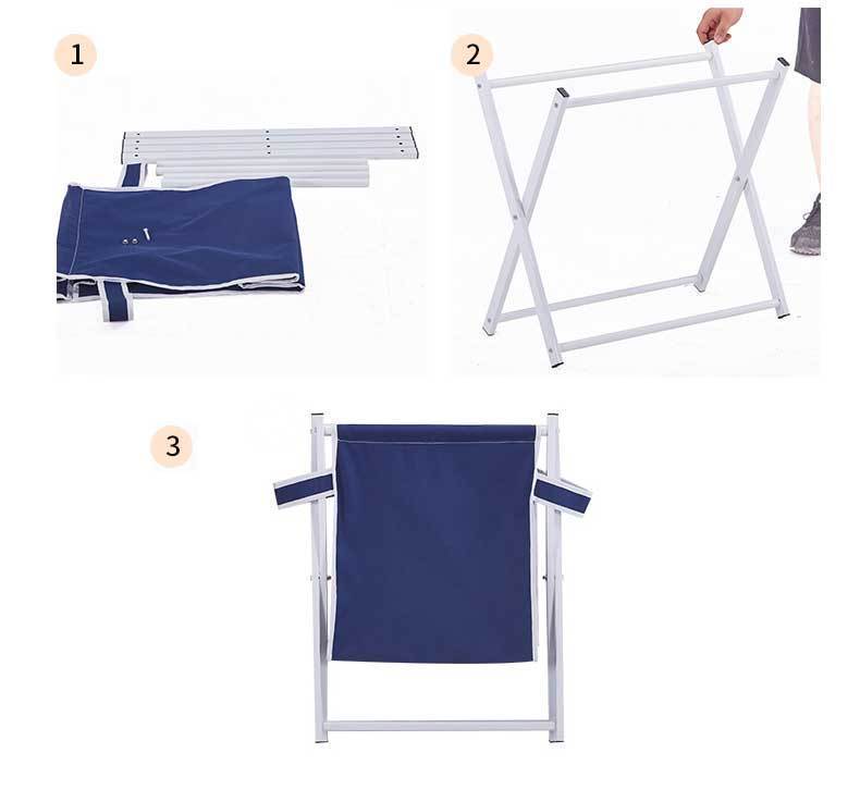 Panier à Linge Pliable Textile Bleu