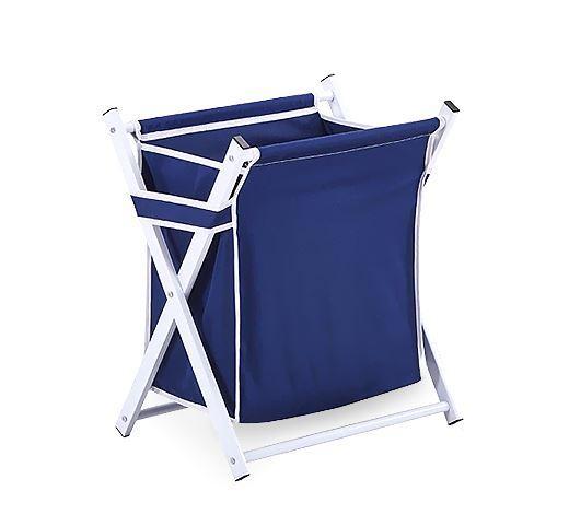 Panier à Linge Pliable Textile Bleu