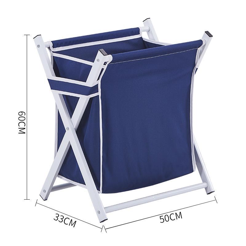 coffre à linge pliable bleu 