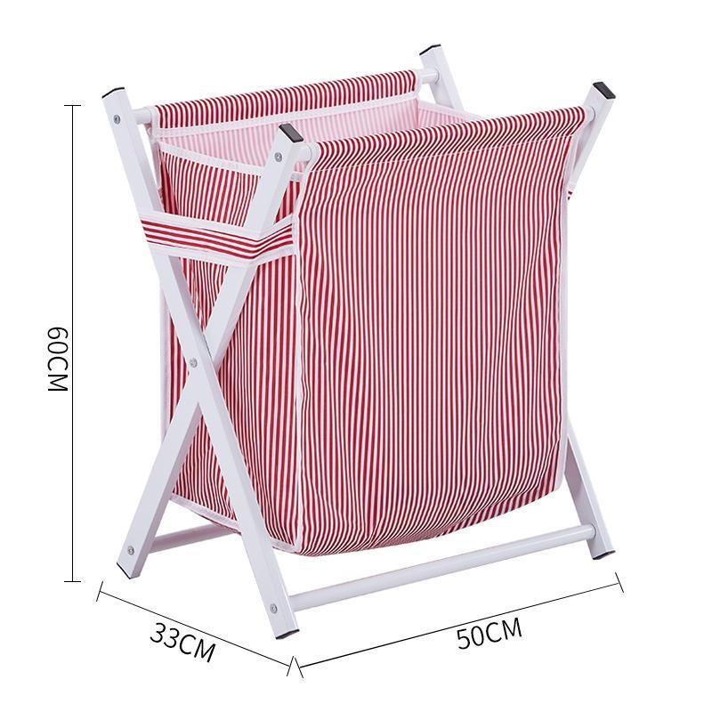 Panier à Linge Pliable Tissu Rouge Rayé