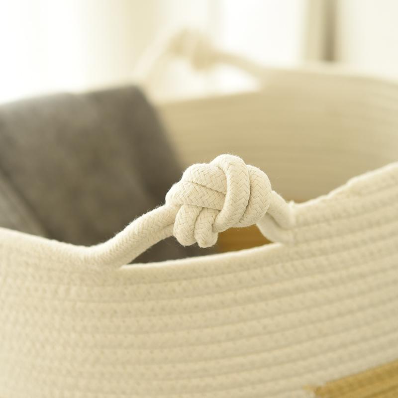 Panier à Linge Pour Bébé Jaune et Blanc