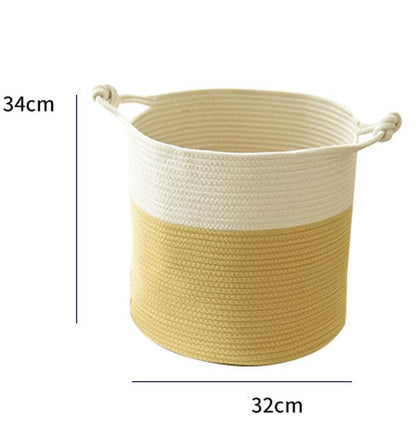 Panier à Linge Pour Bébé Jaune et Blanc