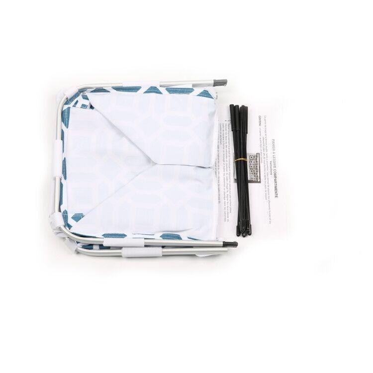 Panier à Linge Rectangulaire Blanc Bleu