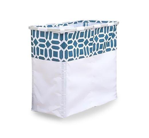 Panier à Linge Rectangulaire Blanc Bleu