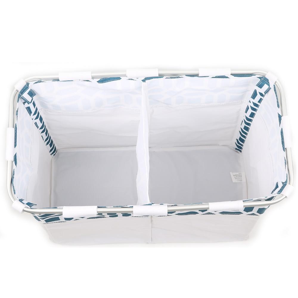 Panier à Linge Rectangulaire Blanc Bleu