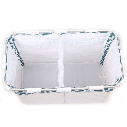 Panier à Linge Rectangulaire Blanc Bleu