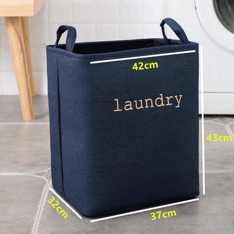 Panier à Linge Rectangulaire Bleu Nuit