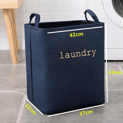 Panier à Linge Rectangulaire Bleu Nuit