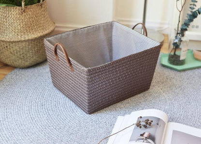 Panier à Linge Rectangulaire Coloris Taupe