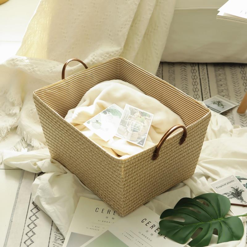 Panier à Linge Rectangulaire Coloris Taupe