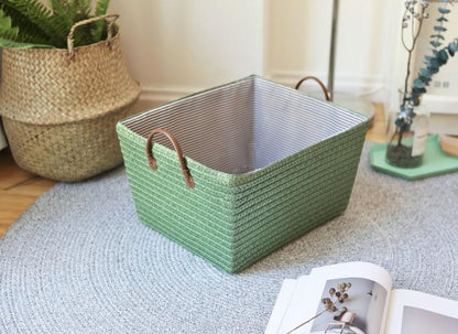 Panier à Linge Rectangulaire vert émeraude