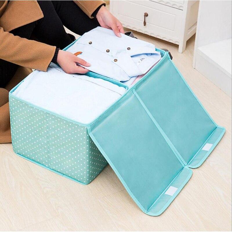 Panier à Linge Rectangulaire  de Rangement Bleu Turquoise