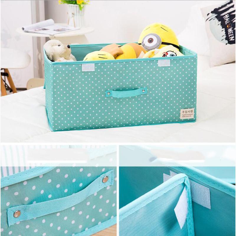 Panier à Linge Rectangulaire  de Rangement Bleu Turquoise