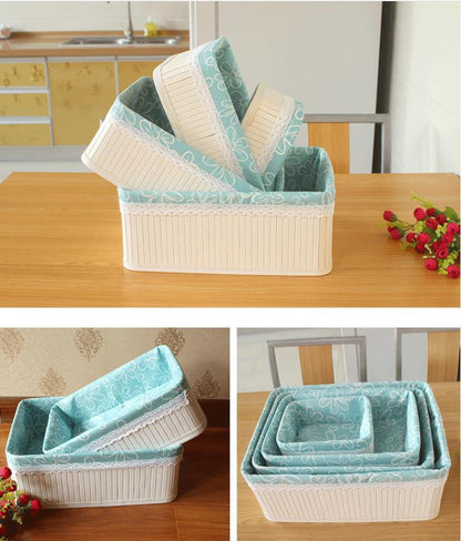 Panier à Linge Rectangulaire Déco Brodé