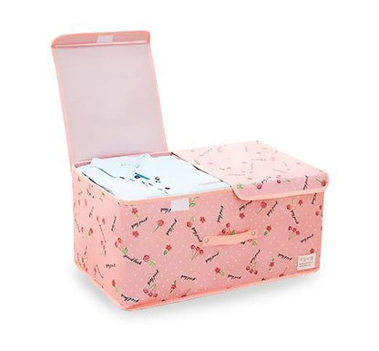 Panier à Linge Rectangulaire Rose Pastel