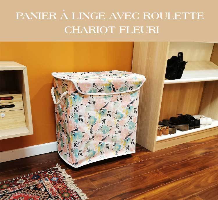 Panier à Linge à Roulettes Bac Fleuri