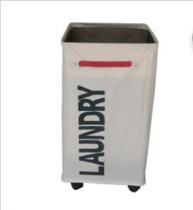 Panier à Linge a Roulettes Pliable Anthracite