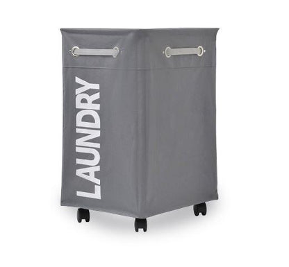 Panier à Linge a Roulettes Pliable Anthracite