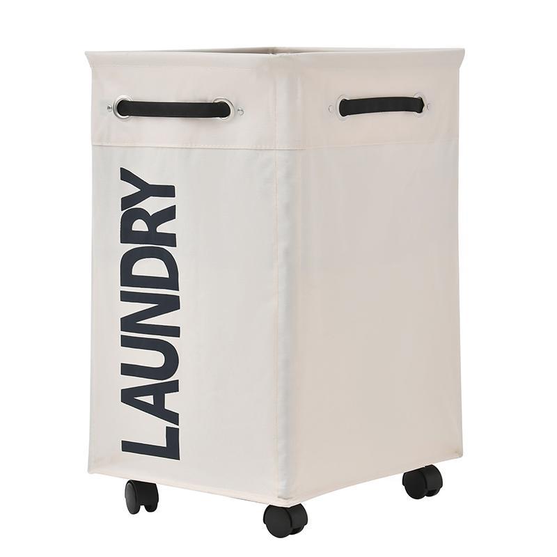 Panier Linge Roulette Pliable Blanc