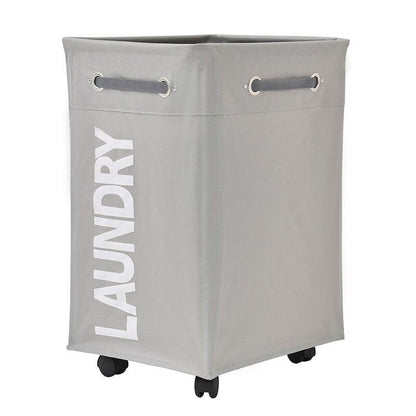 Panier Linge à Roulette Pliable Gris clair