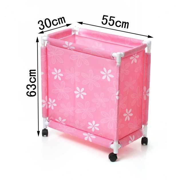 Panier à Linge à Roulettes Rose Pinky