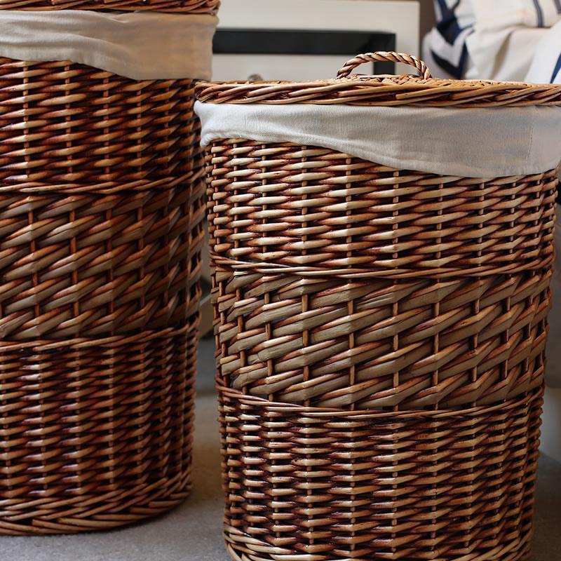 Panier à Linge Sale en Osier Design