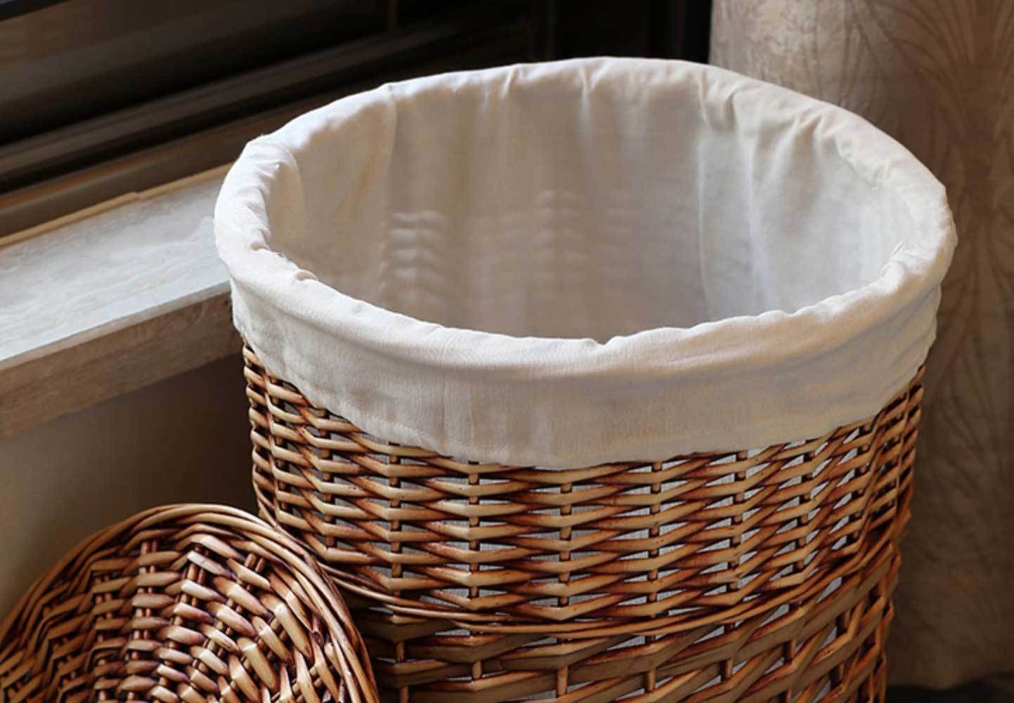 Panier à Linge Sale en Osier Design