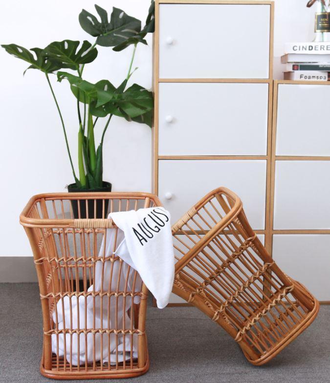 Panier à Linge Sale en Rotin Idealis