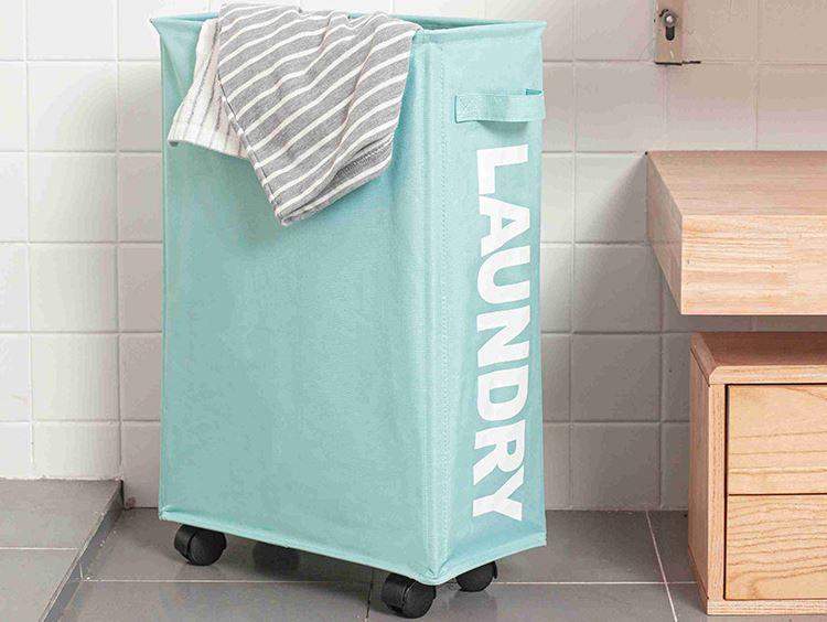 Panier à Linge sur Roulettes Bleu