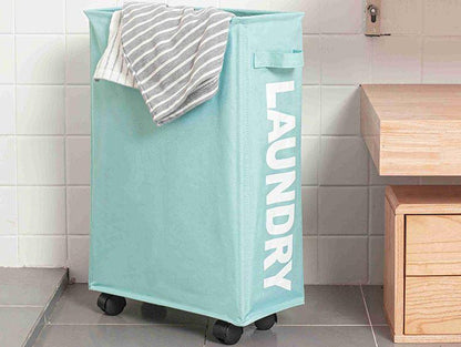 Panier à Linge sur Roulettes Bleu