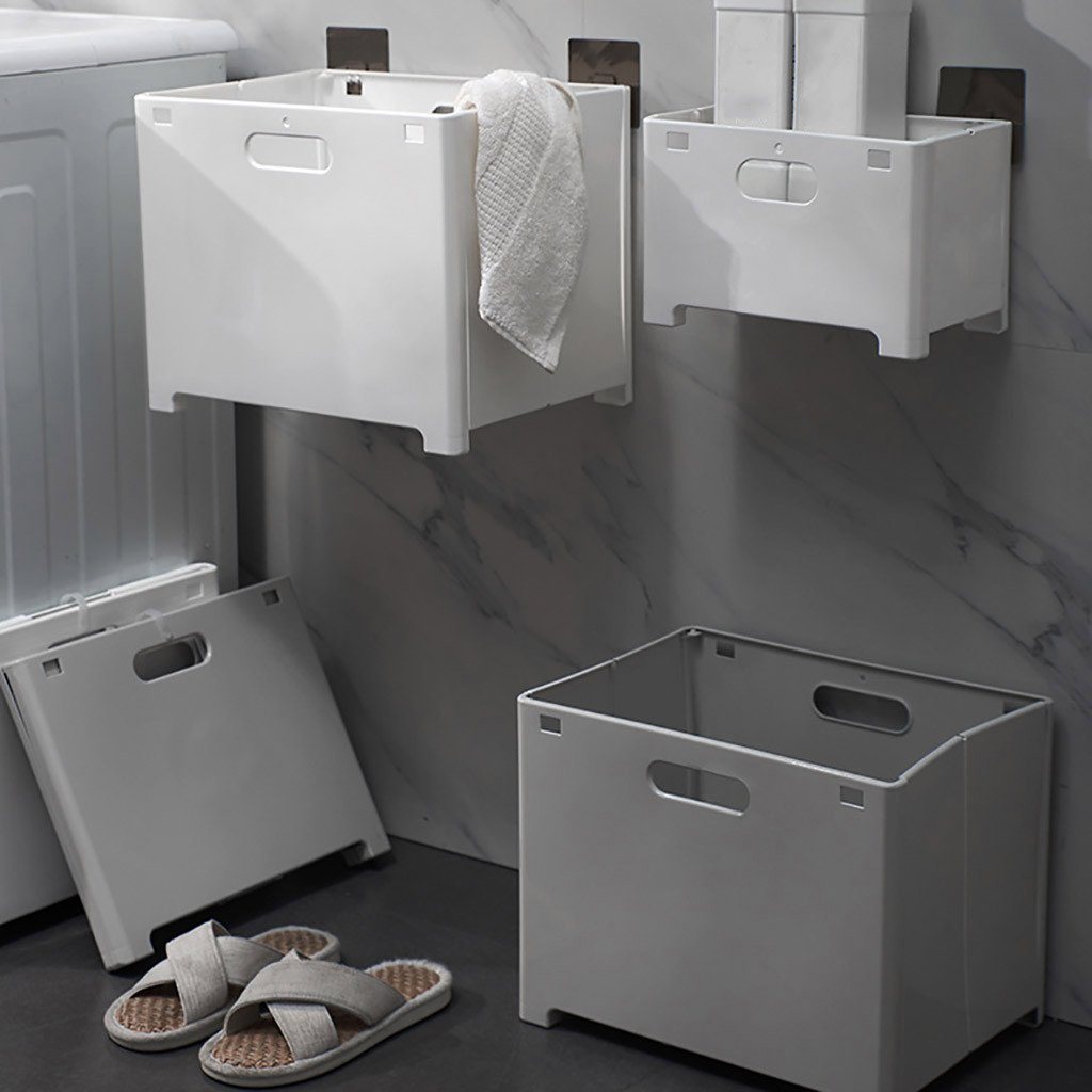 Panier à Linge Suspendu en Plastique Versatile Blanc